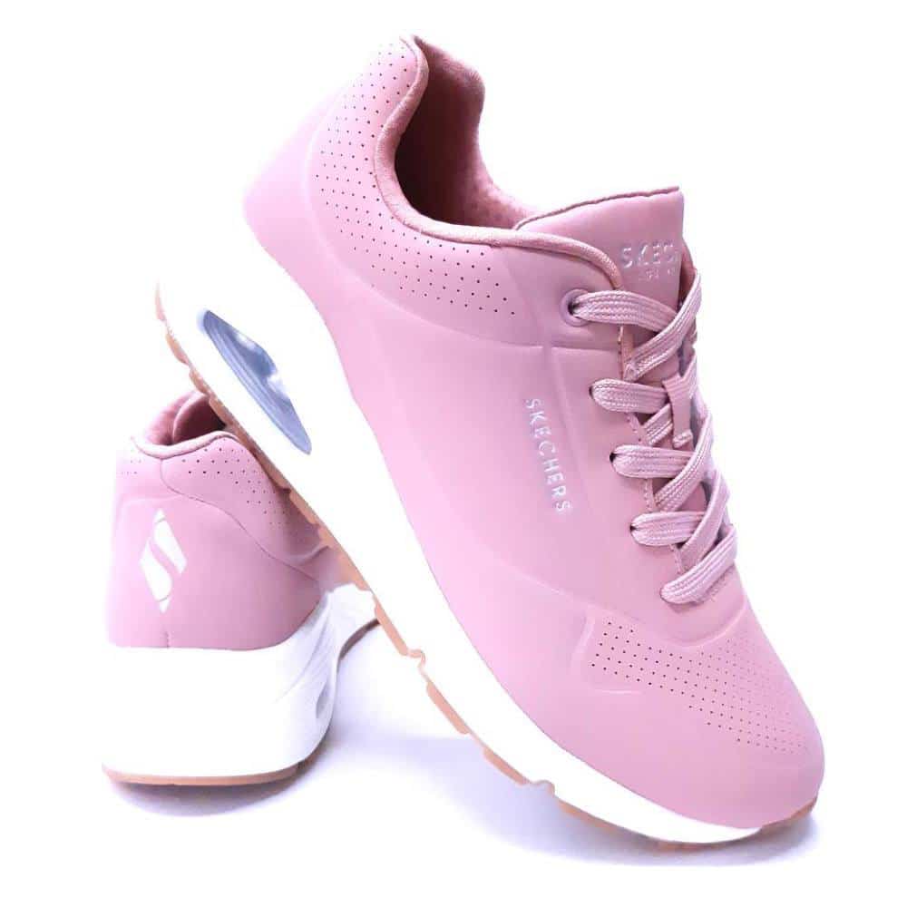 Zapatilla Mujer Skechers Uno-Stand On Air Rosa Blanca