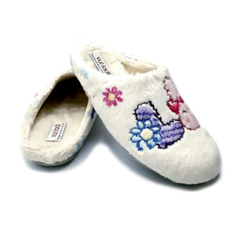 zapatilla mujer vul ladi blanca conejito corazones pantuflas suaves acogedoras casa 2 - ZAPATILLA MUJER VUL LADI BLANCA CON DISEÑO DE CONEJITO Y CORAZONES | PANTUFLAS SUAVES Y ACOGEDORAS PARA CASA