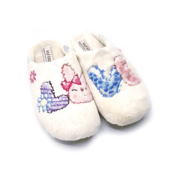 zapatilla mujer vul ladi blanca conejito corazones pantuflas suaves acogedoras casa 3 - ZAPATILLA MUJER VUL LADI BLANCA CON DISEÑO DE CONEJITO Y CORAZONES | PANTUFLAS SUAVES Y ACOGEDORAS PARA CASA