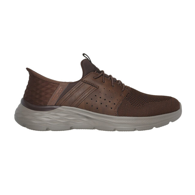 zapatillas hombre skechers garner newick dark brown relaxed fit comodidad - ZAPATILLAS PARA HOMBRE SKECHERS GARNER NEWICK DARK BROWN | DISEÑO RELAXED FIT® Y MÁXIMO CONFORT