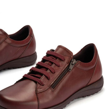 zapato deportivo cremallera mujer pitillos 20010 burdeos 4 - ZAPATO DEPORTIVO CON CREMALLERA MUJER PITILLOS 20010 | ESTILO AIRE PLUMAS EN NEGRO Y BURDEOS