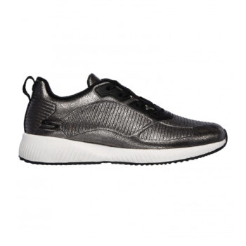 Sneakers Skechers Bobs Sport Squad - Sparkle Life para mujer, con diseño moderno y elegante. Parte superior de malla metalizada con superposiciones sintéticas y plantilla Skechers Memory Foam para una comodidad superior.