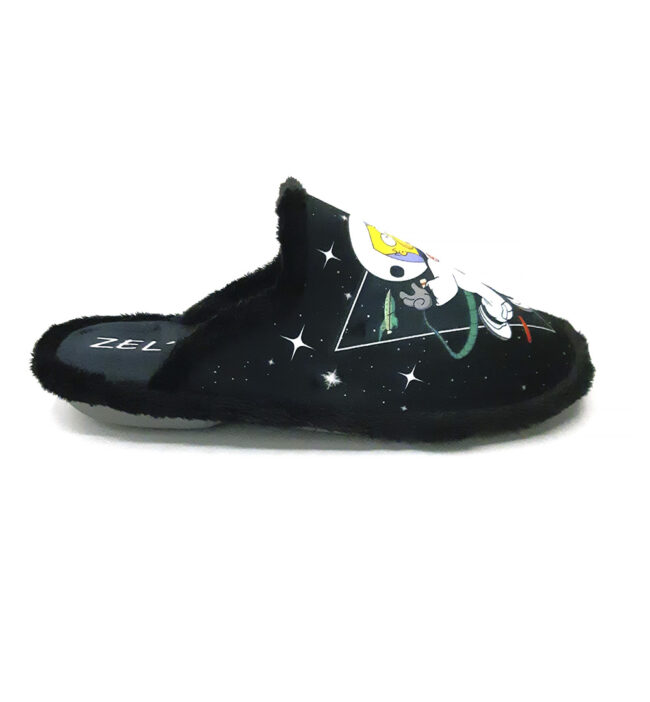 Zapatillas de estar en casa ZELS 11301 para hombre, con un divertido diseño de Homer Simpson astronauta en el espacio. Fabricadas en paño de alta calidad, con suela antideslizante y forro suave, ideales para momentos de relax en el hogar.