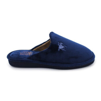 Zapatillas de casa Berevere para hombre, modelo IN8707 en color azul marino, con diseño elegante y suela antideslizante. Perfectas para el descanso en el hogar con un toque de distinción.