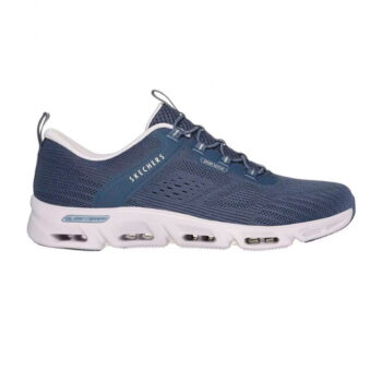 Deportivas Skechers 104601 NTPR Glide-Step Gratify - Renown para mujer, confeccionadas en malla textil transpirable. Con cordonera elástica para un ajuste seguro y adaptable, ideales para el ejercicio y el día a día.