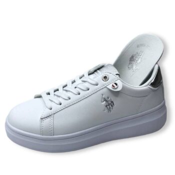 IMG 1106 - ZAPATILLAS MUJER US POLO CODY1011 BLANCO-PLATA | ESTILO URBANO Y CONFORT Zapatillas US Polo Cody1011 para mujer en Blanco-Plata - sneakers modernos con detalles metálicos.