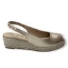 Zapato mujer Mysoft 25M100 - alpargatas con cuña de yute para mujer en color platino, diseño clásico con tira ajustable y suela antideslizante.