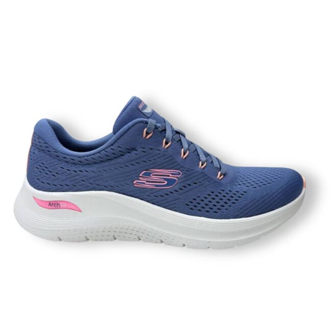 Zapatillas Skechers Arch Fit 2.0 Big League para mujer, con soporte plantar certificado, plantilla extraíble y diseño vegano. Lavables, cómodas y funcionales.